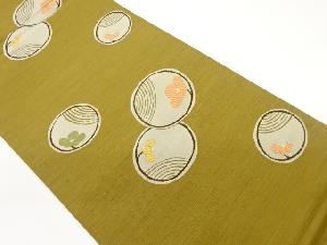 楽山　丸文に椿模様織出し袋帯